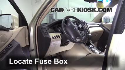 Interior Fuse Box Location: 2001-2007 Toyota Highlander ...