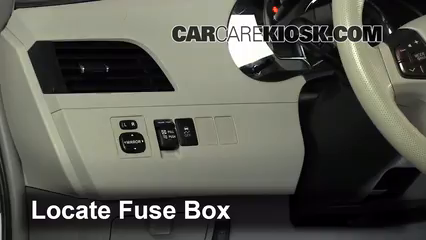 Interior Fuse Box Location: 2011-2014 Toyota Sienna - 2011 ... toyota sienna fuse box location 